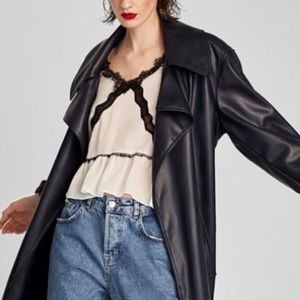 Zara contrast lace blouse